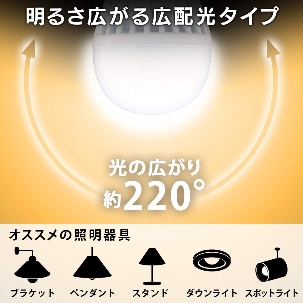 Iris Ohyama LED Bulb, 17mm Base Diameter, Wide Beam Beam, 60W Equivalent, Warm White, 760 litres, Compatible with Sealed Fixtures, LDA7L-G-E17-6T62P,
