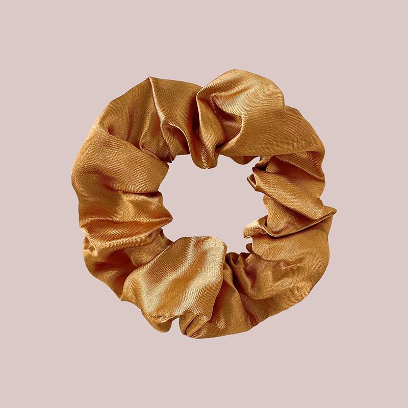 8Pcs  Satin Fabric Sausage Loop Hair Rings Set Solid Colour Fabric Loop Hair Rope Hair Scrunchies Scrunchy Black Coffee