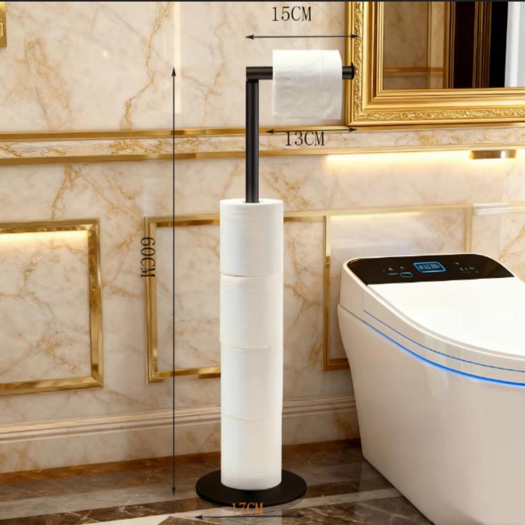 Toilet Paper Holder Bathroom Stand - Modern Stainless Steel Rustproof Freestanding Tissue Roll Rack Home Supplies