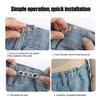 3Pcs Waist Button Adjustable 4-in-1 No-Sew Waist Buckle Alloy Waist Tightener for Jeans Skirts Sleeves Fits Most Waistbands