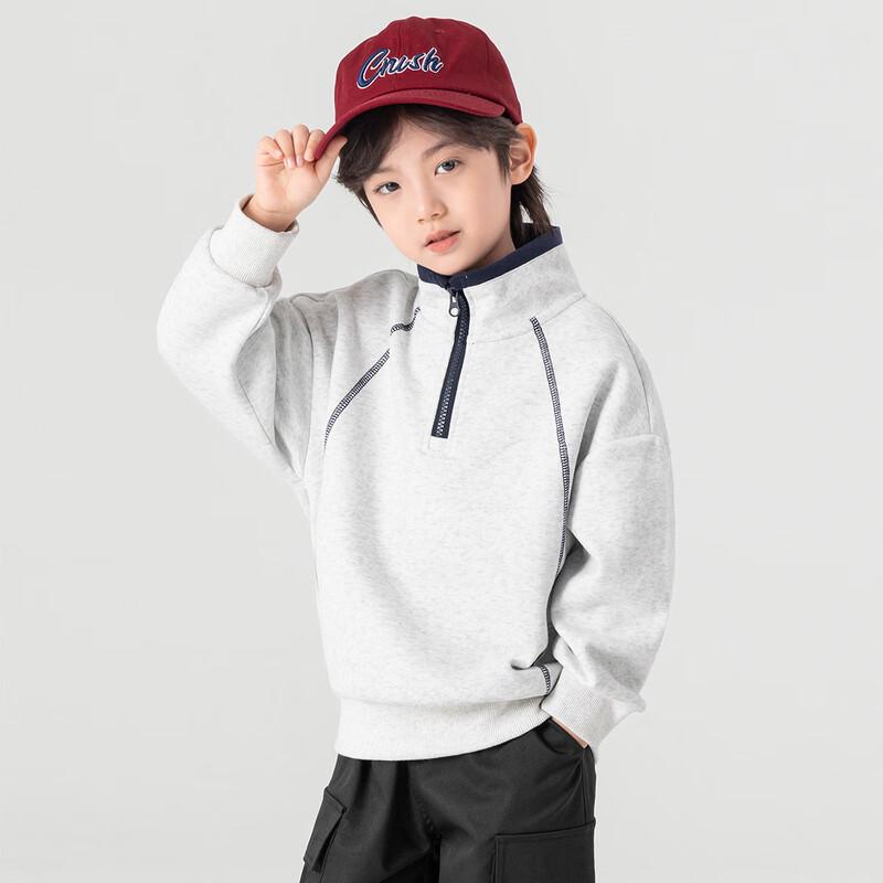 DuoDuoJia Boys  Soft Knit Stand Collar Pullover Sweatshirt 120