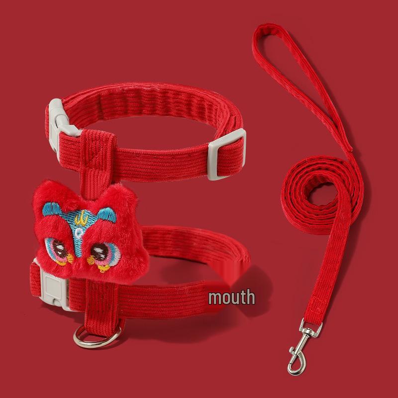 Chinese New Year Waking Lion I-Shaped Cat Leash