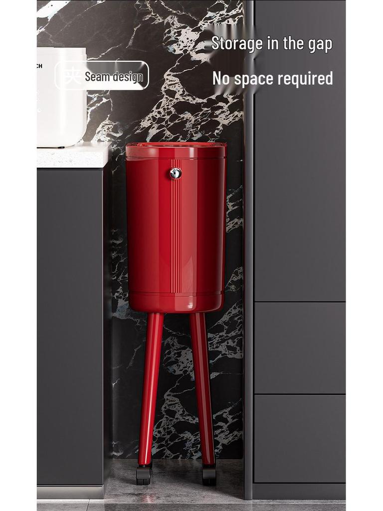 Premium Large-Capacity Trash Can with Lid – Ideal for Living Room, Bedroom, and Kitchen; Elevated Design for Easy Use.