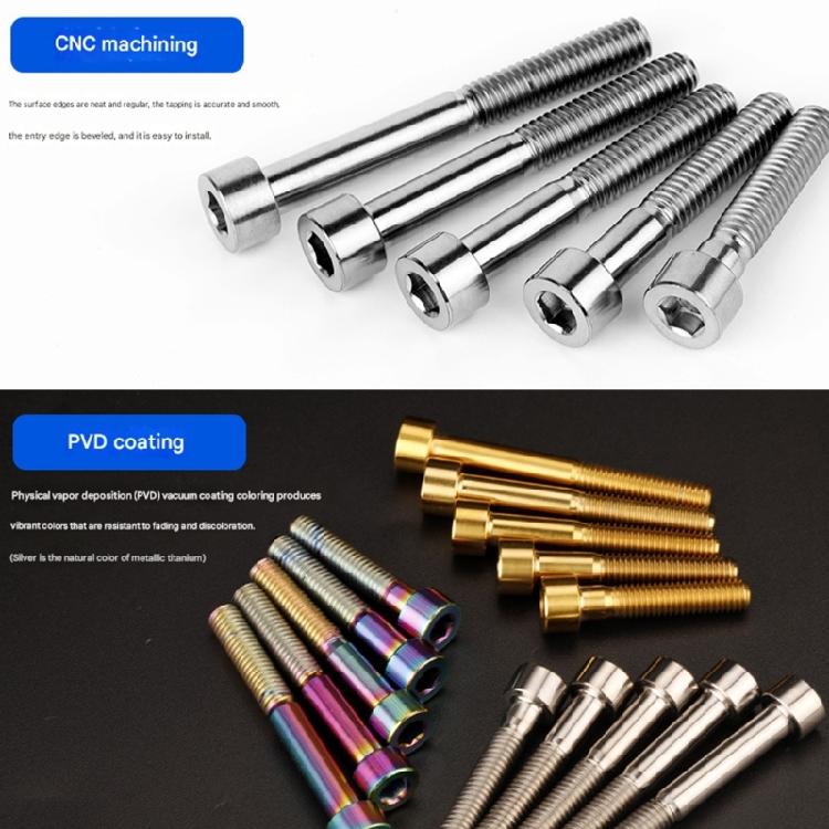 2Pcs Metal Alloy Bike Stem Top Bolt Road Bike Stem Fastening Screw Socket Cap Head Bolts Screw Easy To Install