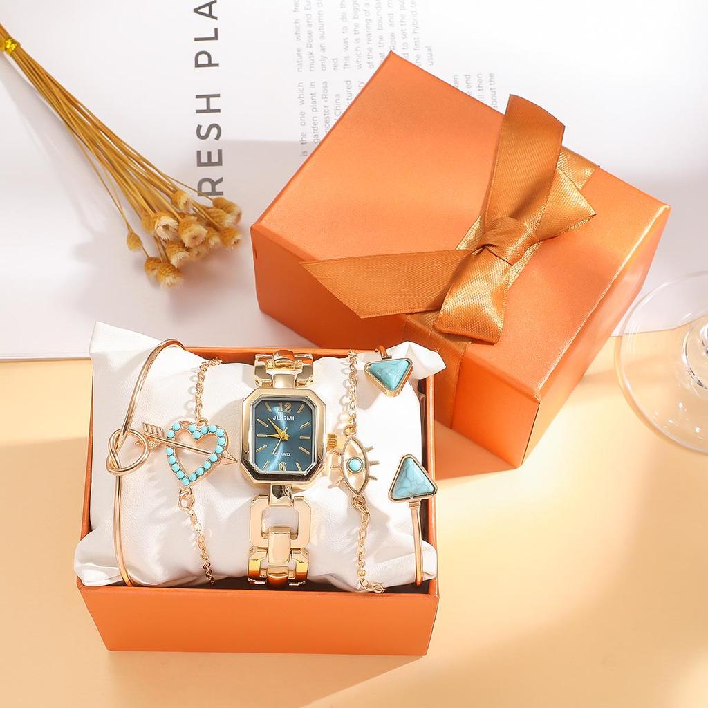 Letni Mambo Style Kwadratowy Ażurowy Zestaw Bransoletek - Idealny Prezent dla Najlepszej Przyjaciółki lub Dziewczyny, 5 Sztuk