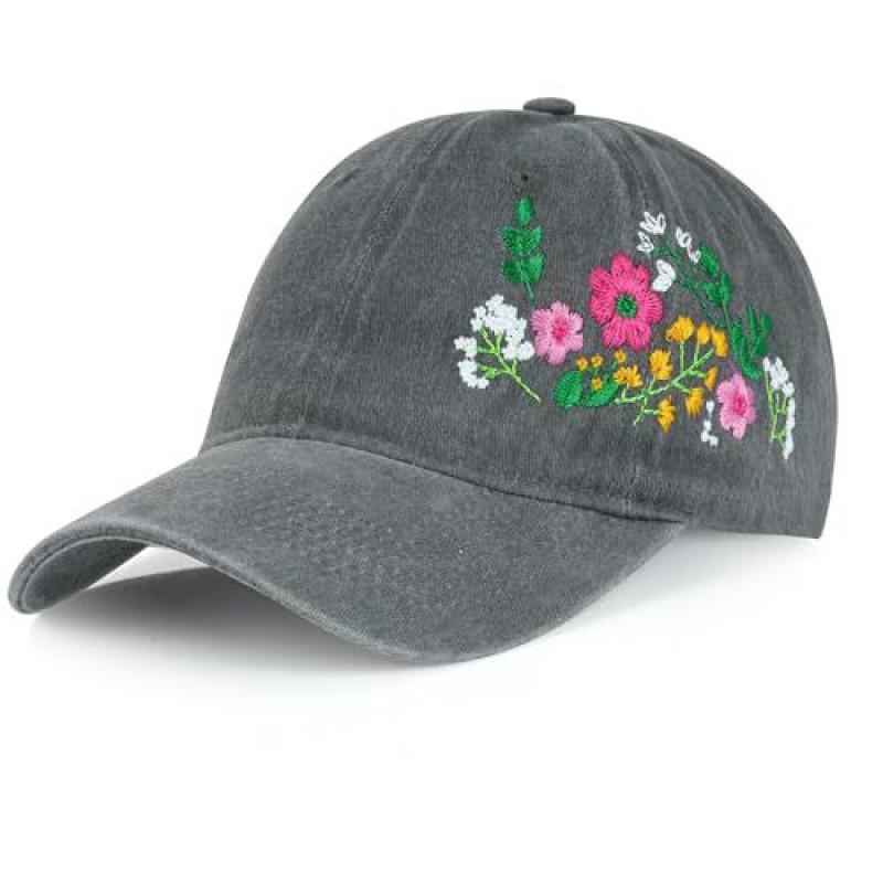 Vintage Blumenmuster Baseballkappe Damen Herren Verstellbarer Sonnenhut Outdoor Reise Sport