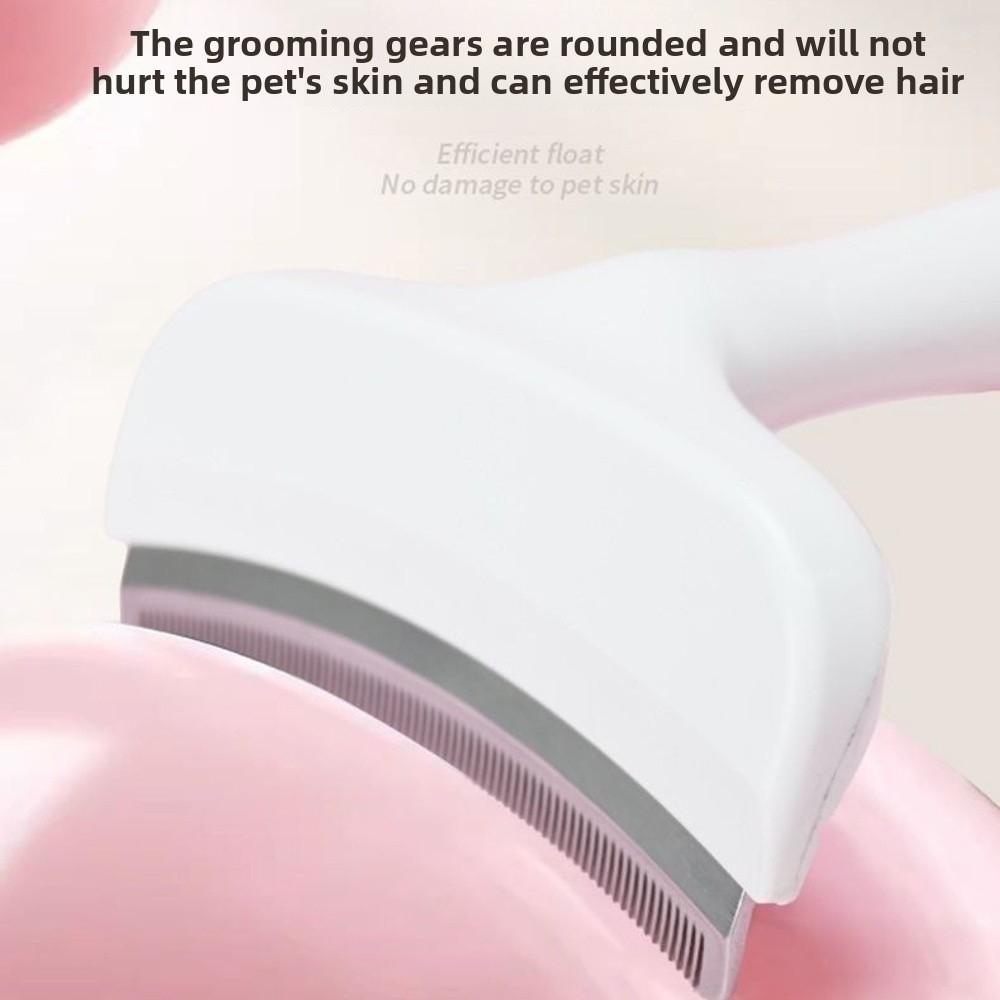Stainless Steel Tooth Cat Detangling Brush Arched Head Anti Tangle Dog Brushing Comb Ergonomic Handle Pet Grooming Tool