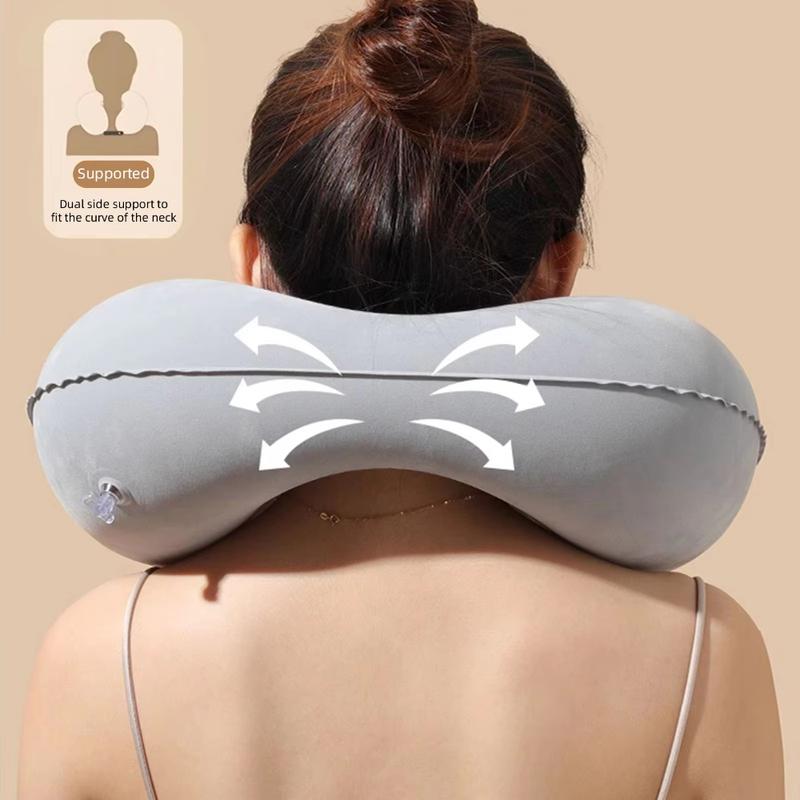 U-Shaped Inflatable Travel Pillow Portable Air Neck Support Cushion Comfortable Sleeping Press To Inflate Pillow Neck Pillow