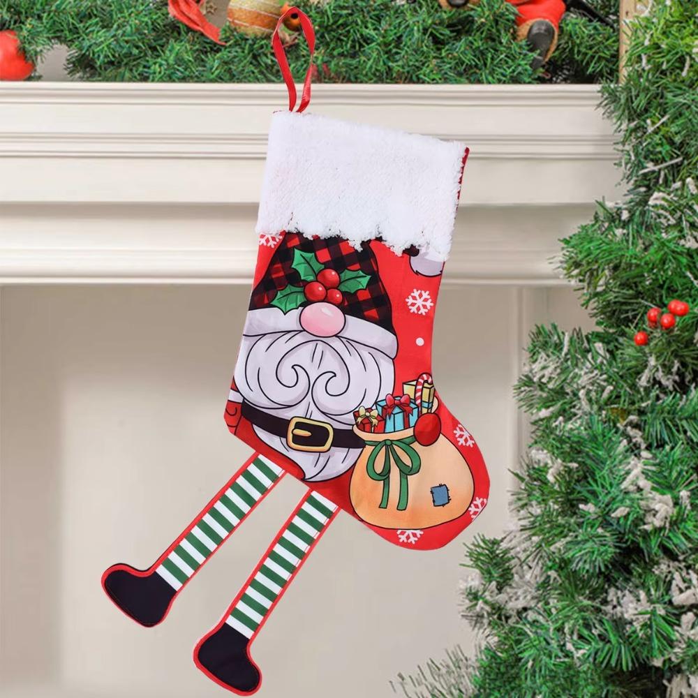 Personalizované vánoční ponožky Opakovaně použitelné vánoční dárkové tašky Vánoční dekorace Sáček na cukroví Domov