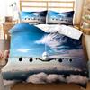 Aircraft Three-Piece Quilt Cover 3D Digital Printing Bedding Set Four Seasons Bed Cover