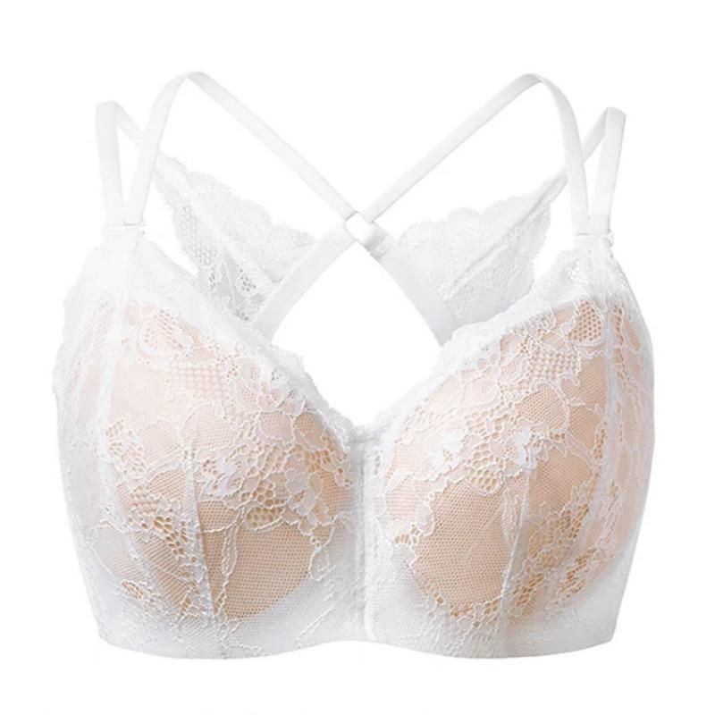 Große Größe Spitze Bügel Unterwäsche Sexy Push-up Brüste Um Erschlaffen Zu Verhindern Schmetterlingsrücken Tiefer V BH