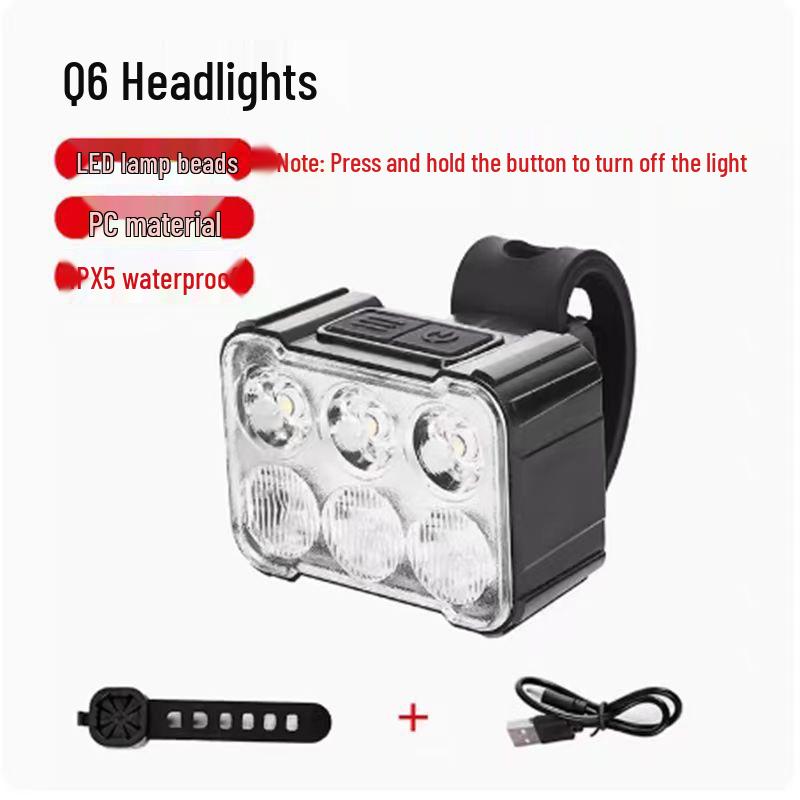 LED Mountain Bike Headlight & Taillight Set for Night Riding - Outdoor Cycling Safety Lights