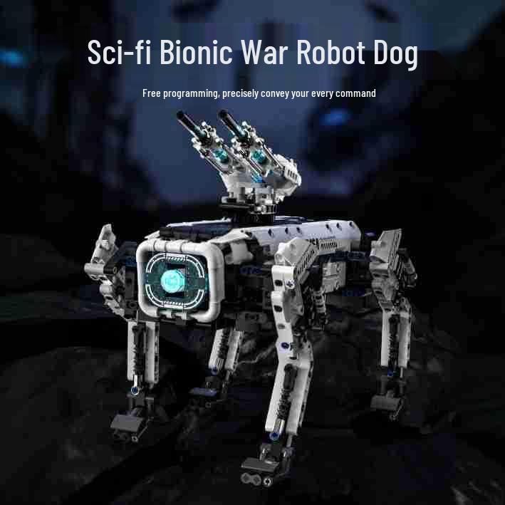 Tuo Mu T1109 Sci-Fi Bionic Mechanical Dog: Educational Remote Control Toy for Programming and Building - Ideal for Kids.