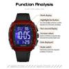 Men's Sports Electronic Watch Waterproof Countdown Calendar Night Light LED Digital Wristwatch