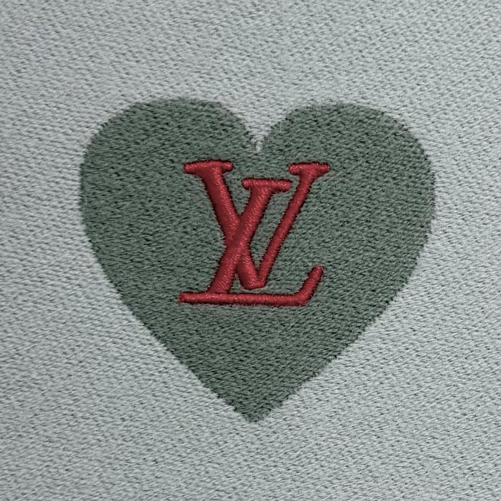 Excellent LOUIS VUITTON Scarf Vivienne CVD With fringe gray wool Women M79124 Used
