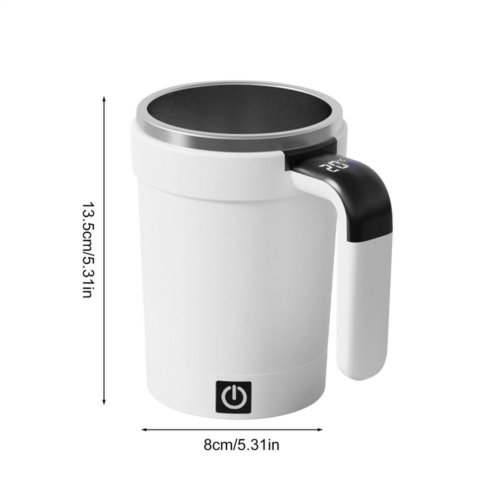 

Automatic Stirring Cup Automatic Stirring Coffee Cup Electric Magnetic Rechargeable with Temp Display Stirrer for Travel Kitchen білий