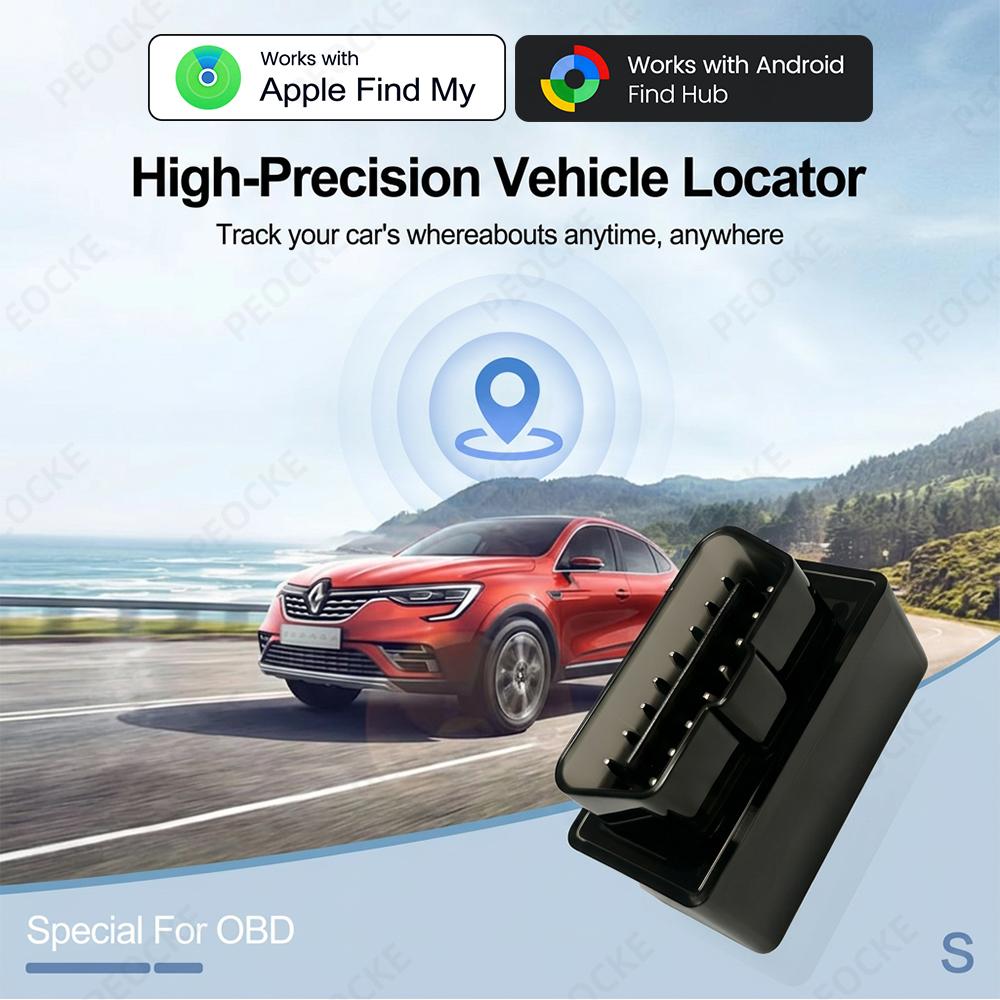 OBD Smart Car Locator Tag Anti-lost OBD II Car Finder Vehicle GPS Monitoring Tracker Works with Apple Find My Google Find Hub