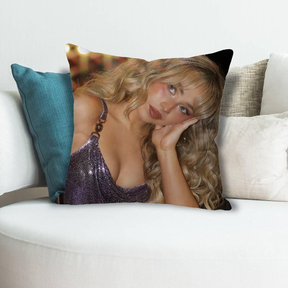 SSabrina CCarpenter Friend Anime Celebrity Merchandise AllMatch Printed Pillow Case Sofa Car Office Room Decoration Protector