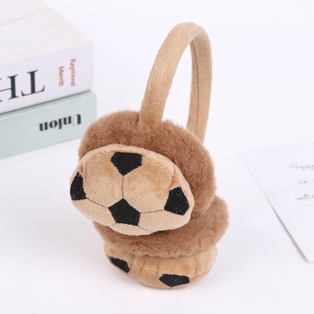 Dětské zimní náušníky ve fotbalovém stylu pro chlapce - Hřejivé plyšové chrániče uší na venkovní hraní ve sněhu.