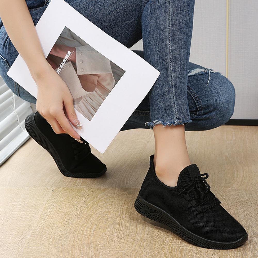 Autumn Women's Breathable Non-slip Platform Fashion New Casual  Shoes for WomenShoes Korean Running Shoes Black Sneakers