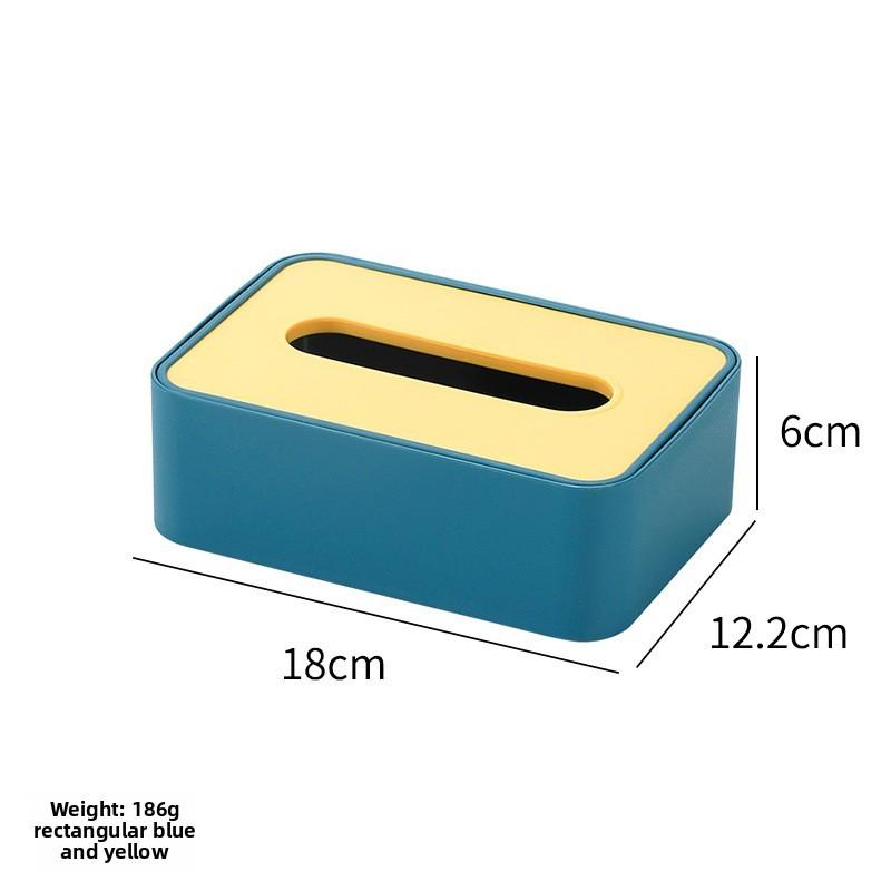 Multifunction Plastic Tissue Organizer With Wooden Lid For Home And Gift Use Style G