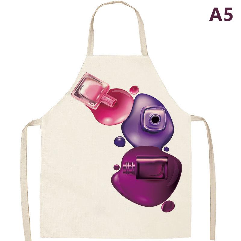 Nail Polish Flax Bib Apron Adult Women Men For Kitchen 65X53Cm Finger Manicure Tech Painting Nail Products