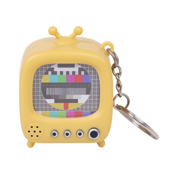 Chaveiro Micro TV Retrô Tela Luminosa Design Vintage Chaveiro com Efeitos Sonoros Clássicos Acessórios para Mochila