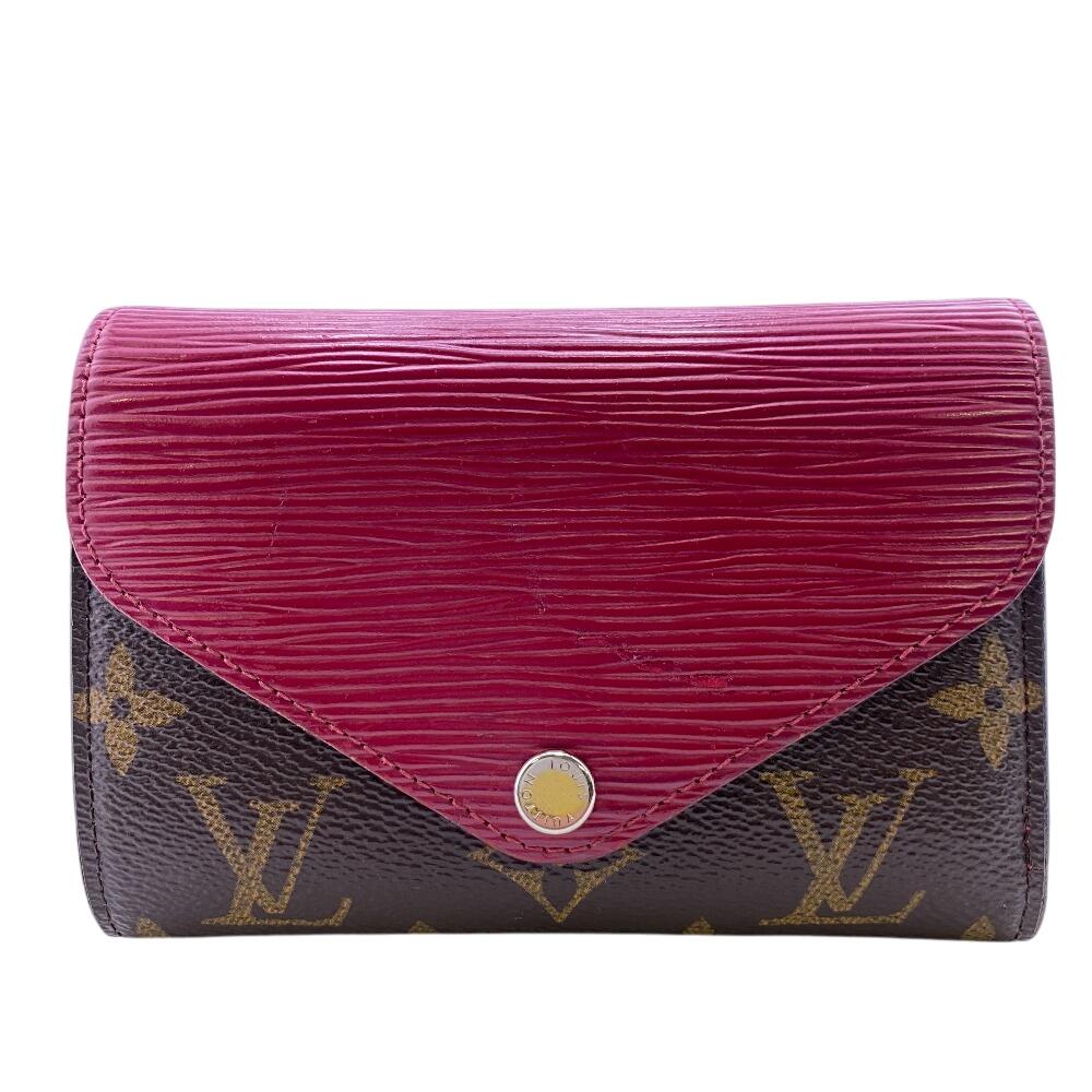 

LOUIS VUITTON M60494 compact Monogram leather Portefeuille Marie Lou Tri-fold wallet Brown leather Women Used