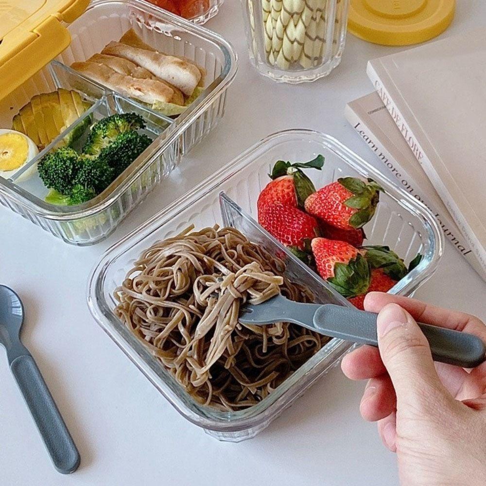 Large Capacity Vertical Stripe Lunch Box Sealed Food Preservation Box Glass Lunch Box Office