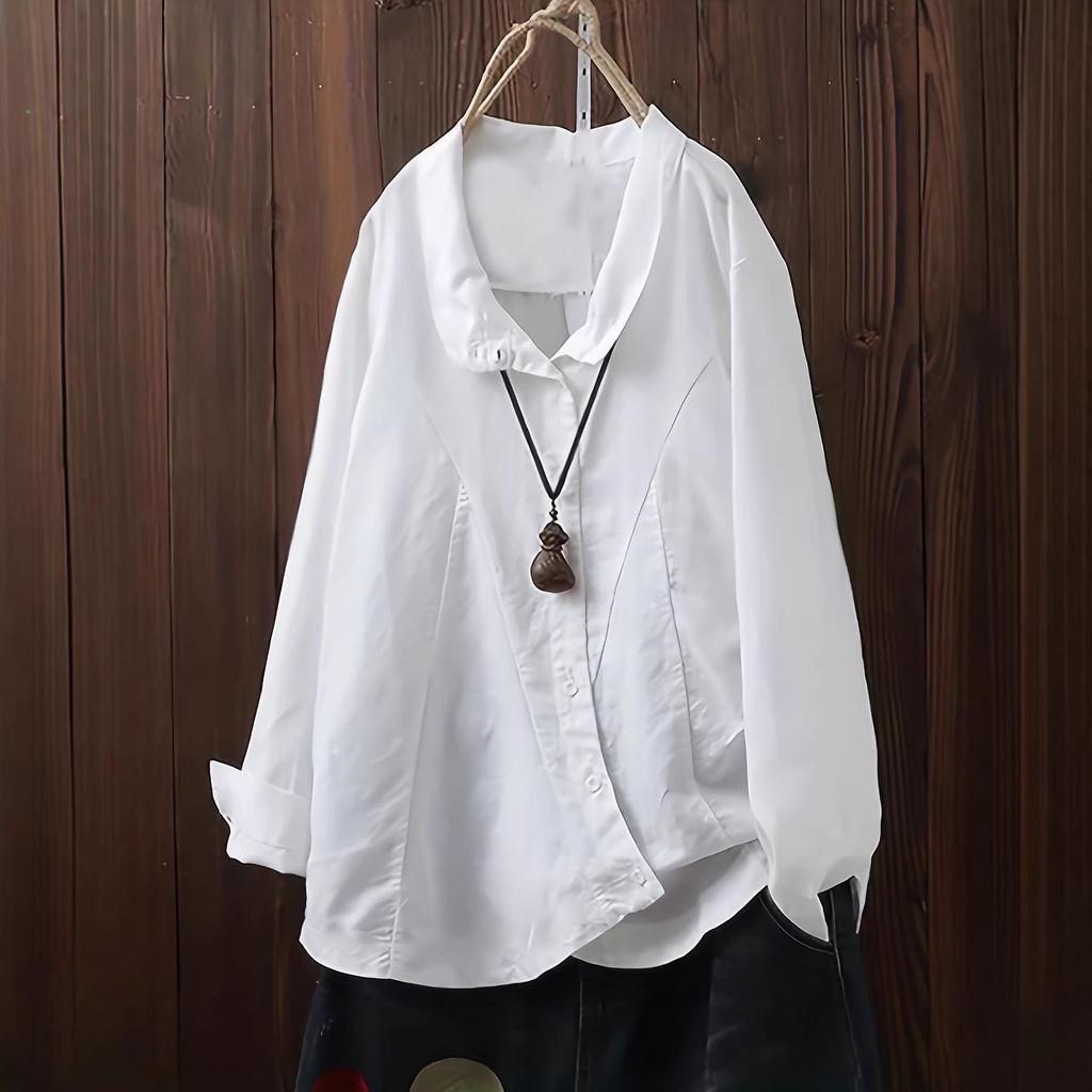 Camicia Casual Asimmetrica da Donna Taglie Forti