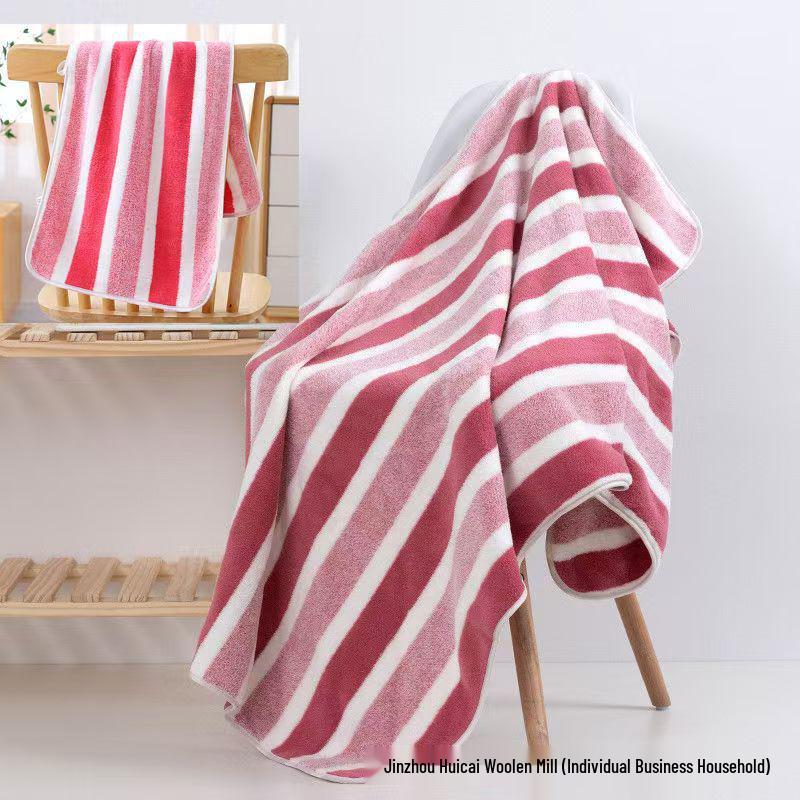 

Набор банных полотенец из кораллового флиса: Влаговпитывающий, Мягкий, Безворсовый, Дизайн с широкими полосками 35*75 single красный