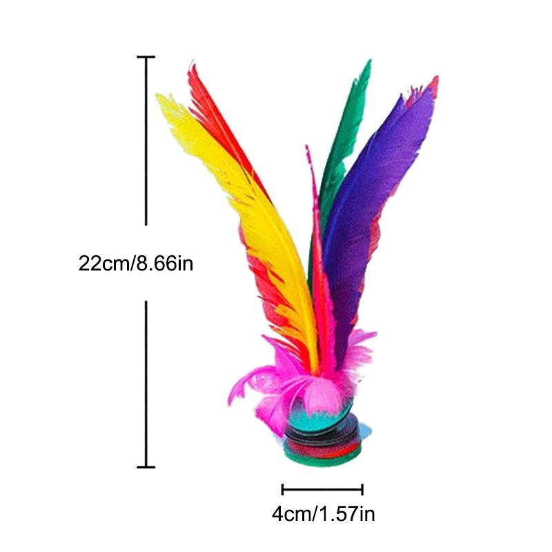 Colorful Traditional Chinese Jianzi Soft Feather Kick Shuttlecock for Travel Camping Outdoor Leisure Activity All Age Groups