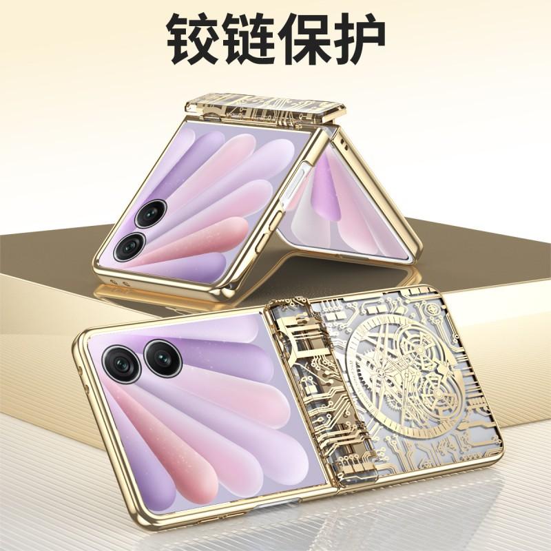 Premium PC Case Honor Magic V Flip 2 Phone Electroplated Mechanical Hinge Design Drop Protection Anti-Fingerprint
