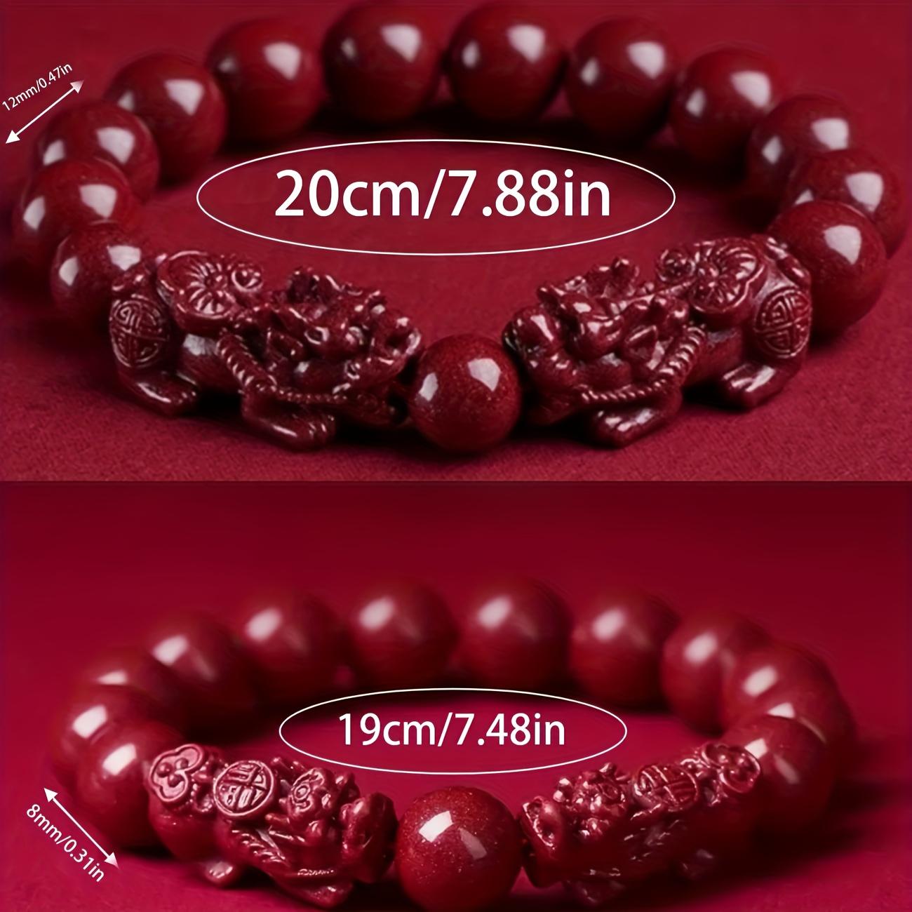 Lucky Couple Bracelets for Wealth and Peace Feng Shui Red Cinnabar Jewelry Perfect Gift
