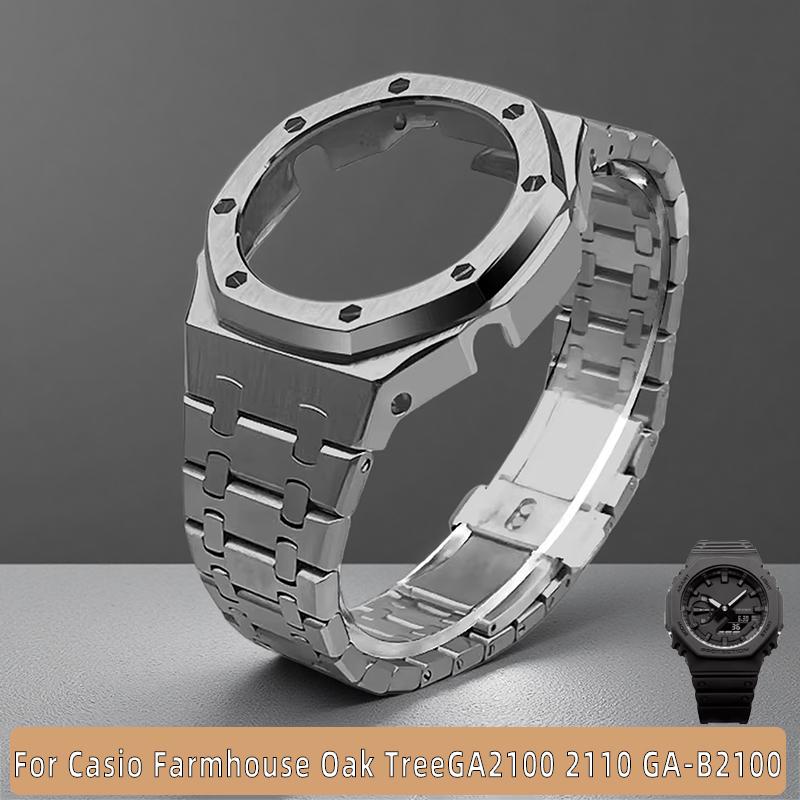 Kovová sada na úpravu GA2100 Pro Casio GA2100 2110 GA-B2100 Pouzdro a řemínek z nerezové oceli Náhradní modifikační příslušenství
