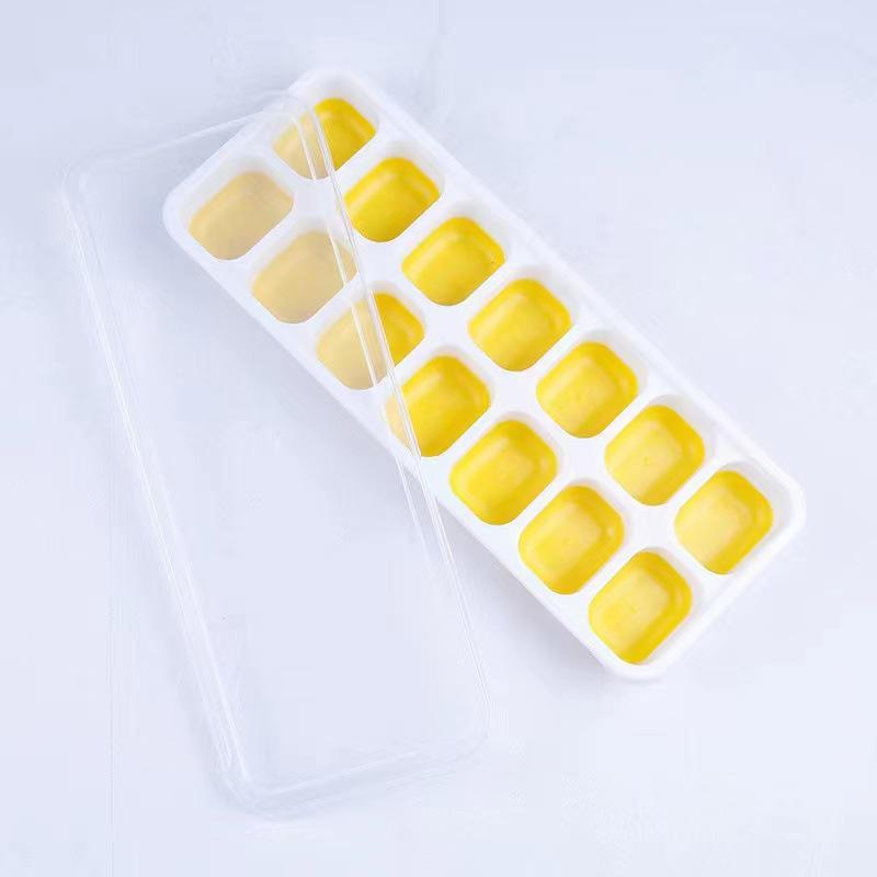 

Силиконовая форма для кубиков льда с крышкой, 14 ячеек - Быстрое замораживание, Квадратная форма пищевого качества 19x7.5x2.5