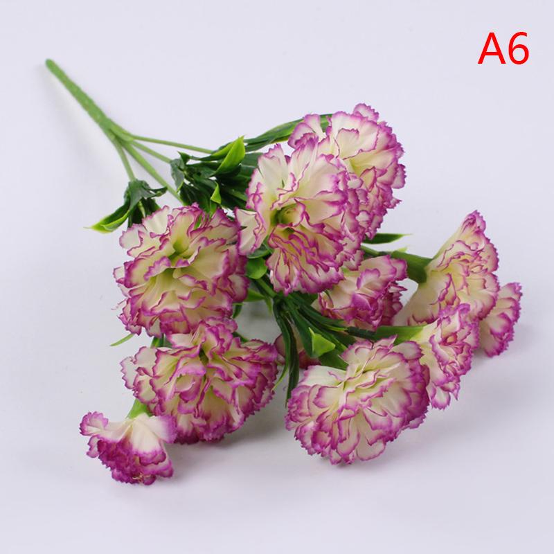 10 Heads Artificial Carnation Home Decoration Multi Color Beauty Silk Fake Flower Especial For Wedding And Festival Decoration