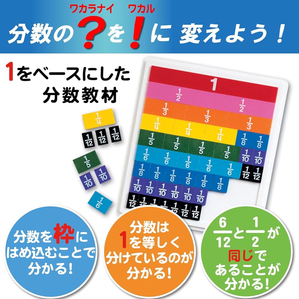 Learning Resources Fraction Rainbow Tiles with Case Educational Math Manipulatives 100 Pieces