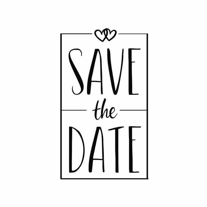 Tampon 'Save the Date' 5 x 8 cm