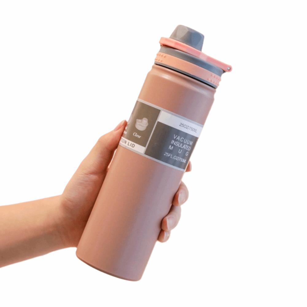 750ML Thermosflasche Weithals Auslaufsicher Sport Thermosbecher Große Kapazität Handgehalten Isolierte Wasserflasche