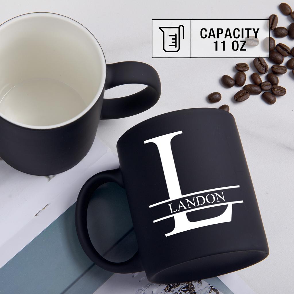 11oz Personalizowany Kubek do Mleka z Czarnym Napisem Dla Kawiarni, Ceramiczny Kubek do Kawy, Kubek do Picia, Filiżanka do Herbaty, Prezenty Świąteczne