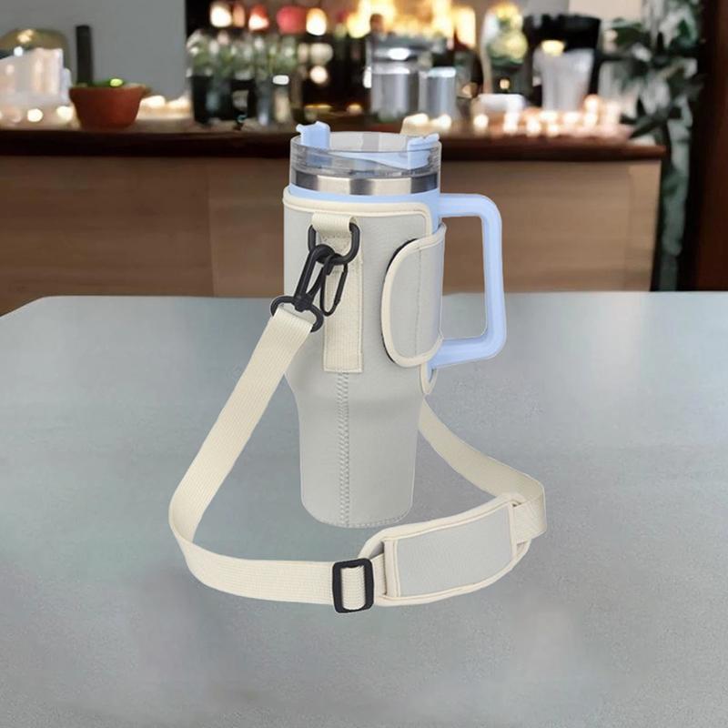 Water Bottle Carrier Bag Compatible With 40Oz Tumbler With Handle, Water Bottle Holder With Adjustable Shoulder Strap