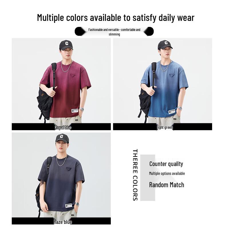 CHOCOOLATEit Gradient Cotton Short-Sleeve T-Shirt