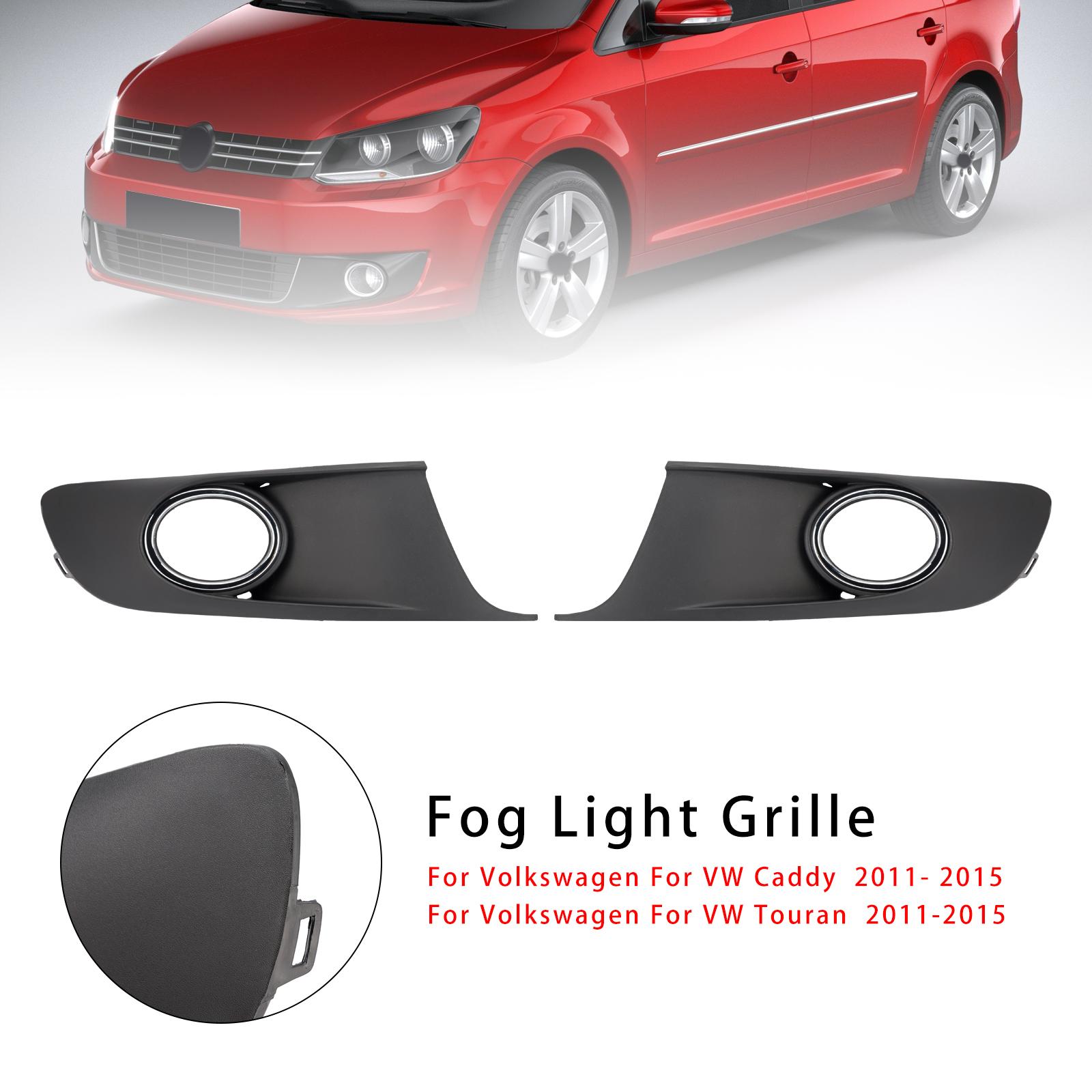 2PCS Bumper Fog Light Lamp Trim Covers Grill Fit VW Caddy Touran 2011-15 Chrome