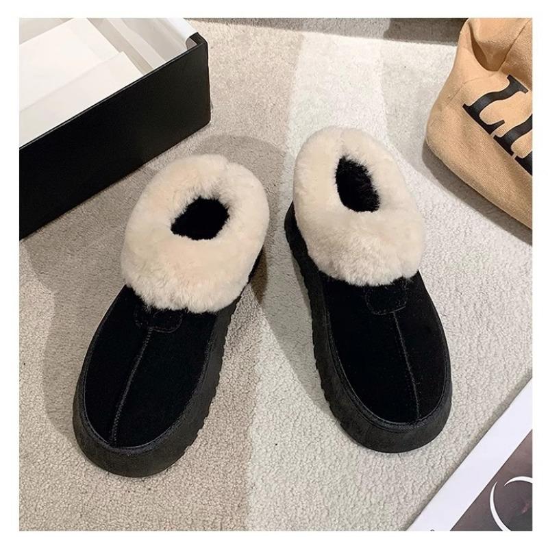 New Women's Snow Boots with Fleece Short-top Anti-slip Cotton Shoes and Thick-soled Casual Cotton Boots