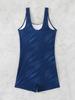 2026 Women's Sporty One-Piece Boyshort Swimsuit - European & American Printed Edition, Conservative Beach Swimwear