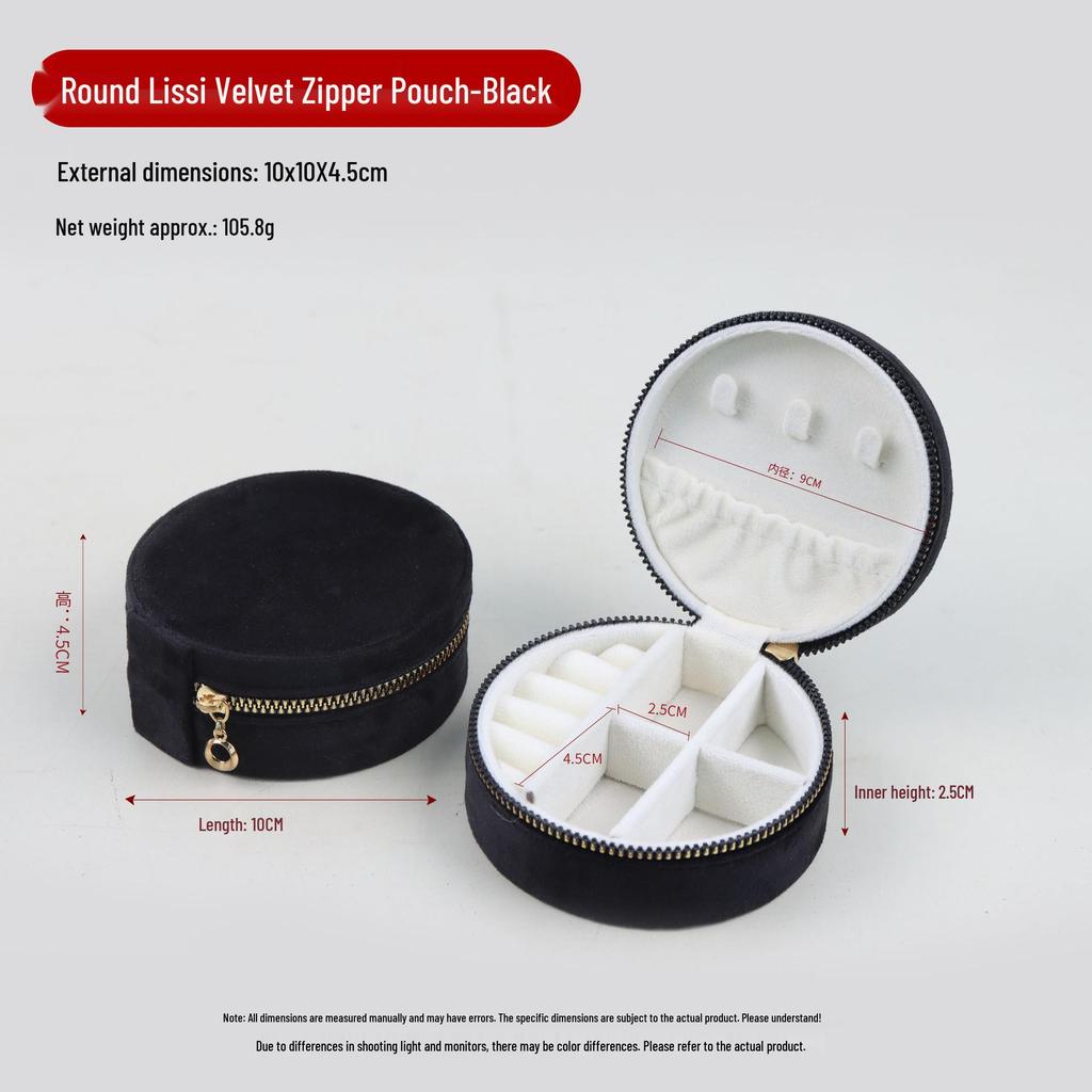 INS Round Mini Travel Jewelry Gift Box: Compact Ring Storage Case