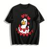 Süße Ente mit Glitzerherzen Grafik Lässiges Oberteil Reines Baumwoll-T-Shirt