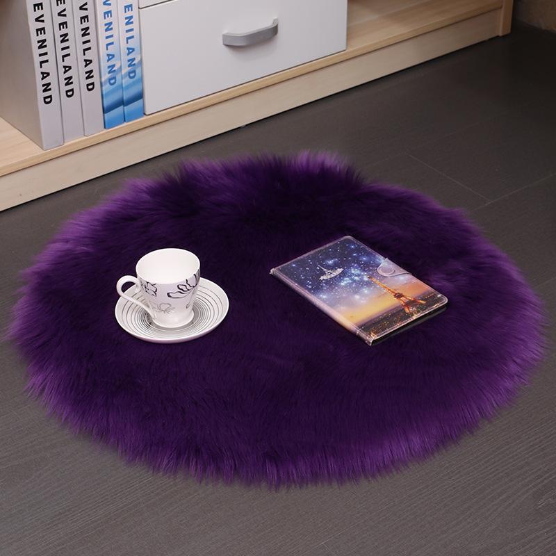 Neues rundes Plüsch-Sitzkissen aus Kunstlammfell für Sofa oder Bürostuhl