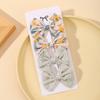 4Pcs/Set Lovely Cotton Bowknot Clips Safe Hairpins Girl Fresh Pastoral Hairclips Baby Hair Accessories Kids Print Hairgripe Gift